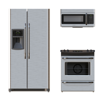 双门冰箱微波炉烤箱3d模型