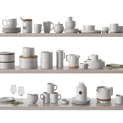 碗碟 餐具 茶杯3d模型下载