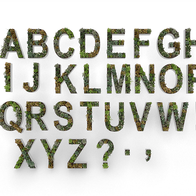 英文字母植物墙免费3d模型