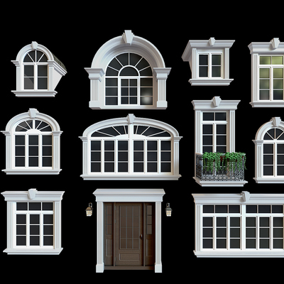窗户拱形窗户3d模型