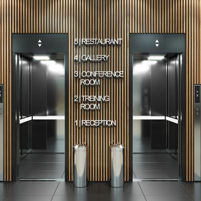 办公楼电梯厅3d模型