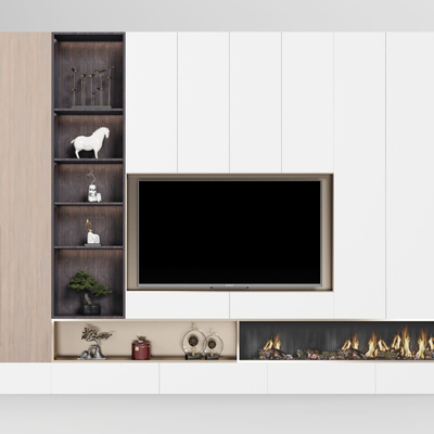 电视背景柜3d模型