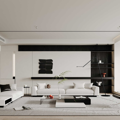 黑白客厅3d模型