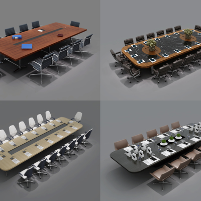 会议桌椅3d模型下载