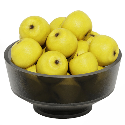 玻璃碗与黄苹果3d模型