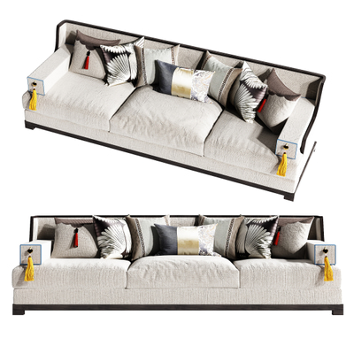 三人沙发3d模型