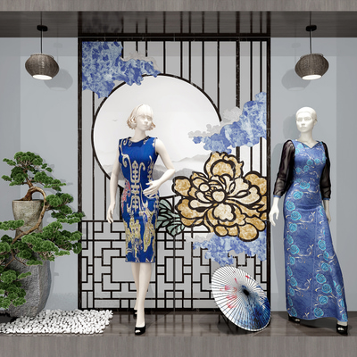 旗袍模特橱窗3d模型