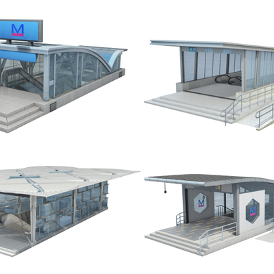 地铁站入口3d模型