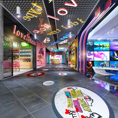 商场玩乐区3d模型
