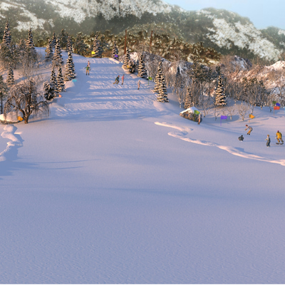 滑雪场景观3d模型