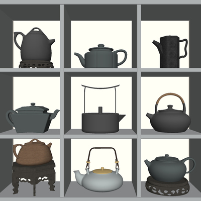 茶壶茶具su模型