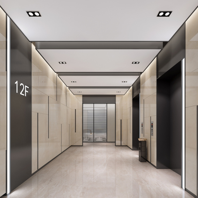 电梯间大厅3d模型