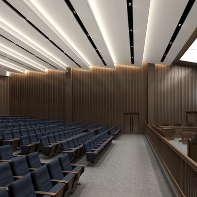 法院庭审室3d模型