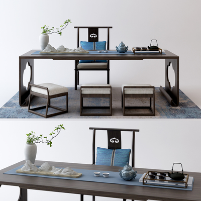 茶桌椅3d模型下载