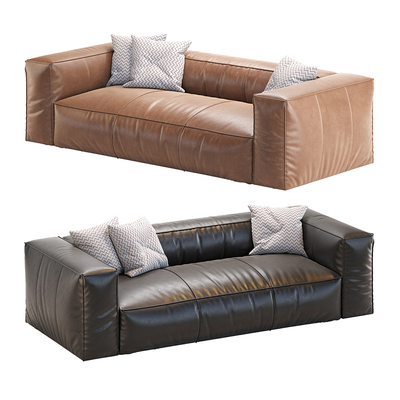 皮革双人沙发3d模型