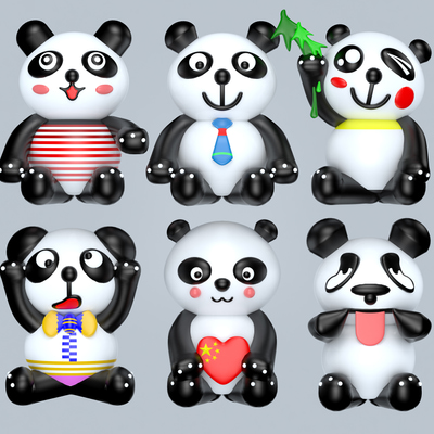 儿童玩具熊猫玩偶3d模型