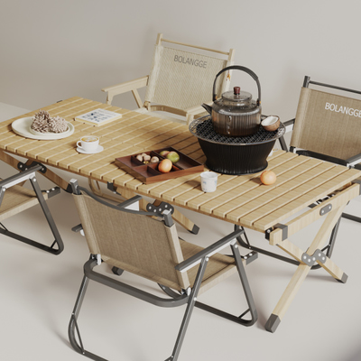 露营桌椅组合3d模型