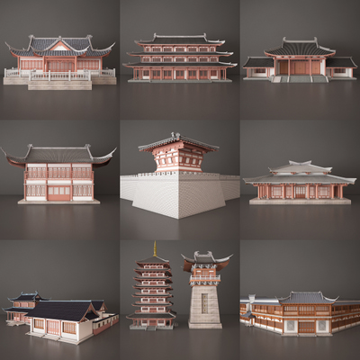 古建寺庙院子3d模型