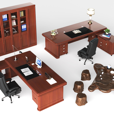 老板桌办公桌3d模型