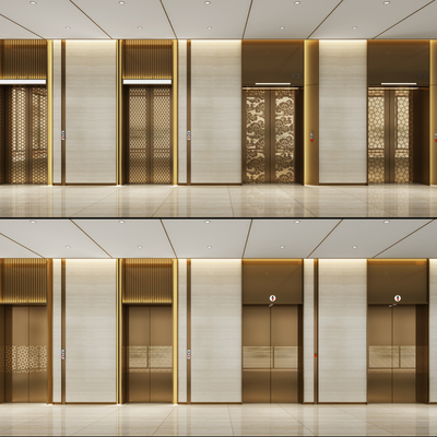 大厅电梯间3d模型