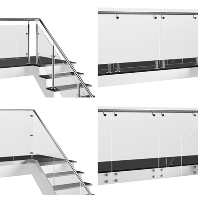 玻璃楼梯围栏3d模型