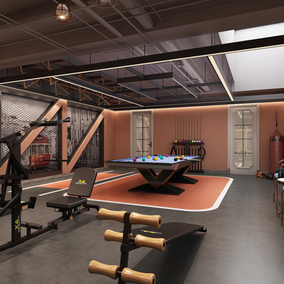健身房台球室3d模型