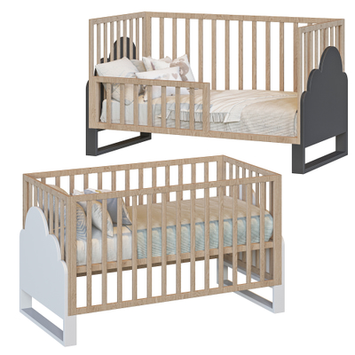 原木婴儿床3d模型