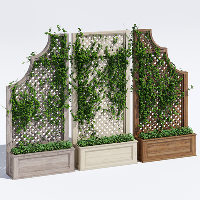 绿植篱笆花坛藤蔓3d模型