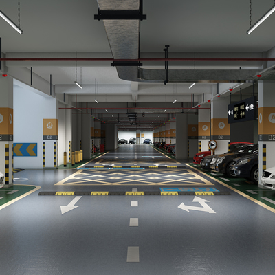 地下停车场车库3d模型