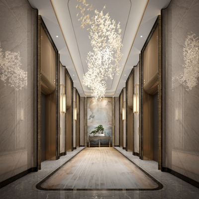 酒店电梯大厅3d模型