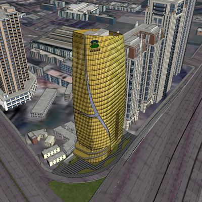 高层办公楼建筑外观su模型