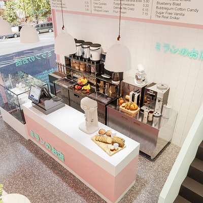 奶茶店操作台免费3d模型