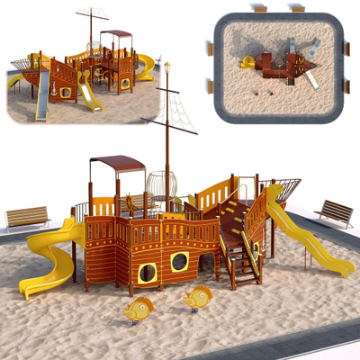儿童滑梯沙池3d模型