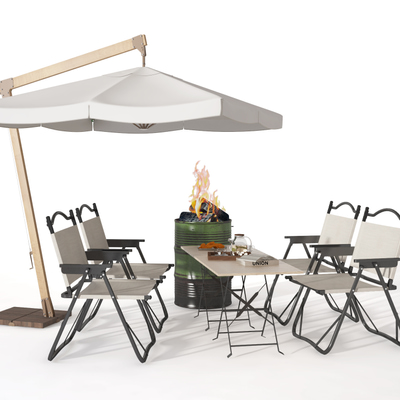 露营桌椅组合3d模型