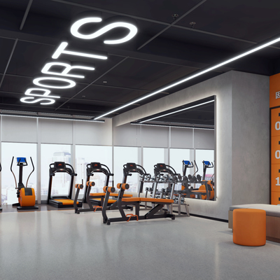 健身房 健身器材 储物柜3d模型