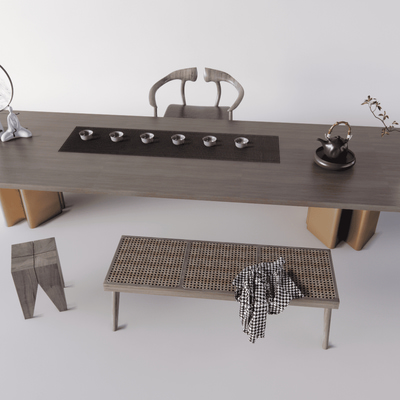 茶桌椅su模型
