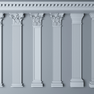 柱子石膏柱罗马柱3d模型