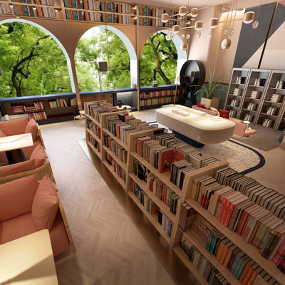 图书馆阅览室3d模型