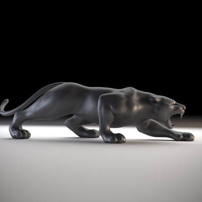 豹子 美洲狮 雕塑 3d打印 狮子 猫 黑豹stl模型下载
