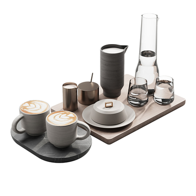 咖啡杯餐具3d模型