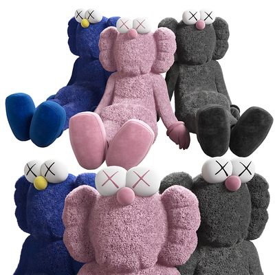 kaws毛绒暴力熊玩具3d模型下载