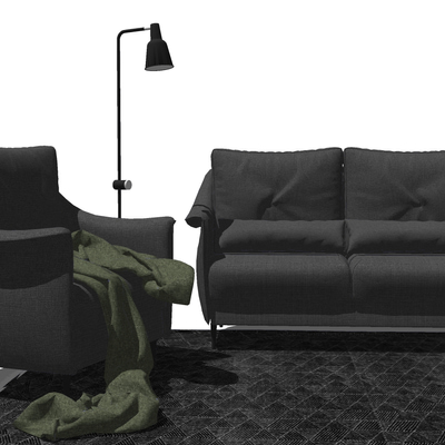 双人沙发skp模型下载