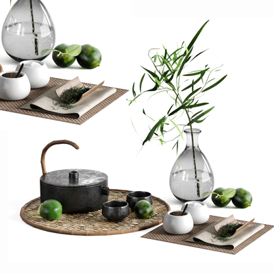 花瓶茶具3d模型