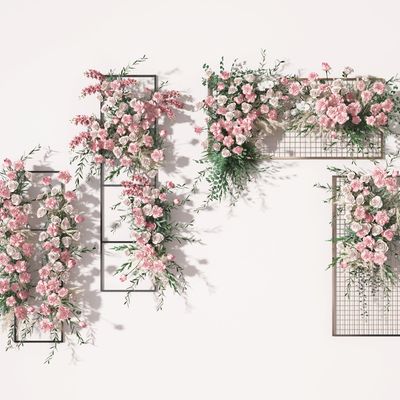 鲜花植物墙3d模型