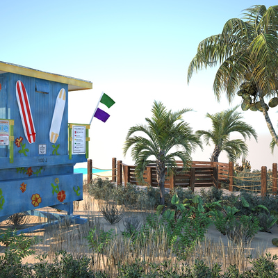 沙滩景观3d模型