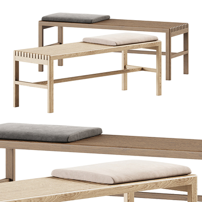 实木长凳3d模型