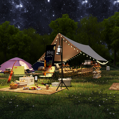 露营地景观3d模型