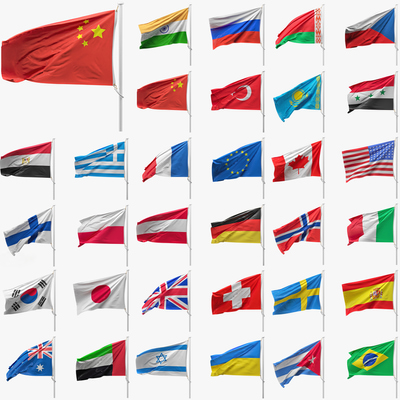世界各国旗帜3d模型下载